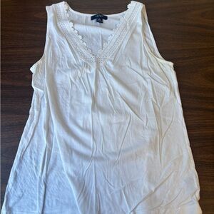 Chaps White Tank Top Sleeveless Casual